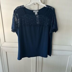 Jessica London Navy Lace Blouse